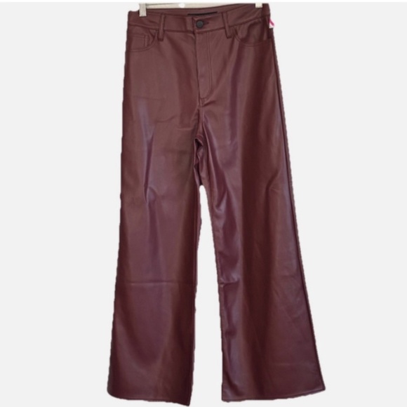 JOE'S Jeans Woman Wide Leg Cropped Faux Leather Pants Size: 27 - Picture 1 of 7